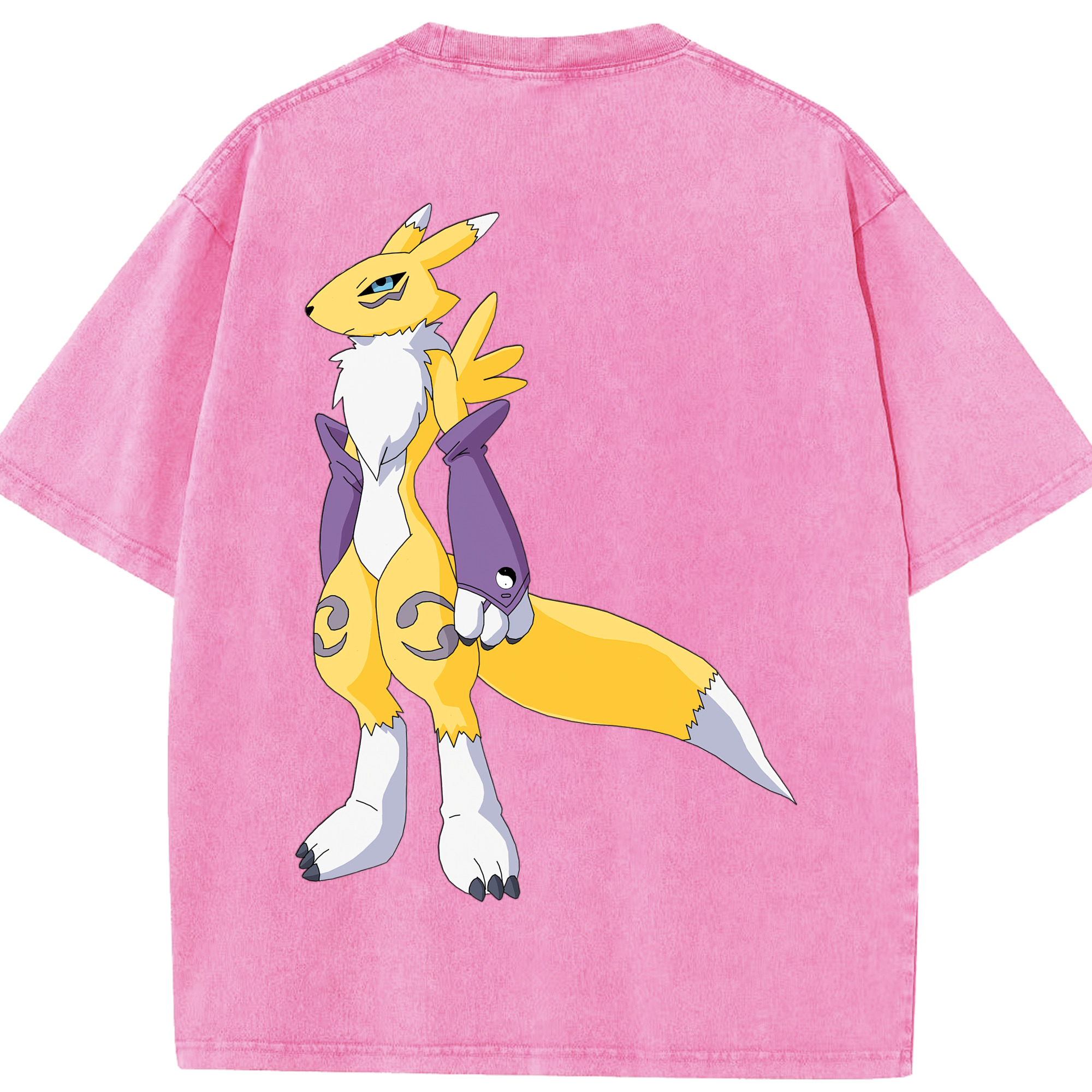 （画像用） Digimon デジタルモンスター/デジモン 綿100% ヴィンテージ風 半袖Tシャツ（背面プリント）